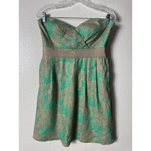 PAUL & JOE SISTER Strapless Dress Size Beige Green size 8